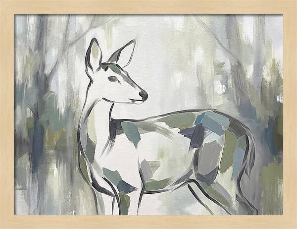 Gray Brocket In Minimalist Style