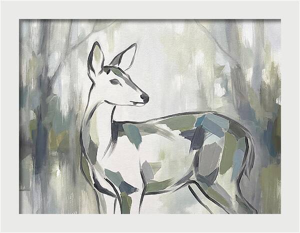 Gray Brocket In Minimalist Style