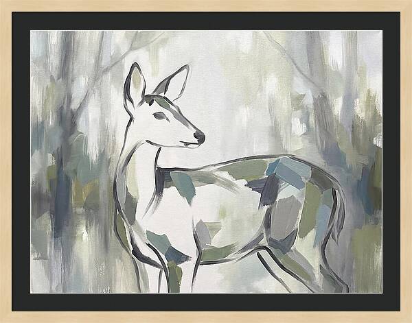 Gray Brocket In Minimalist Style
