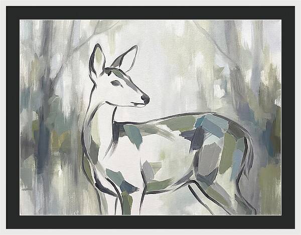 Gray Brocket In Minimalist Style