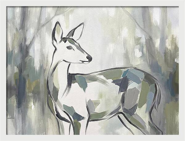 Gray Brocket In Minimalist Style