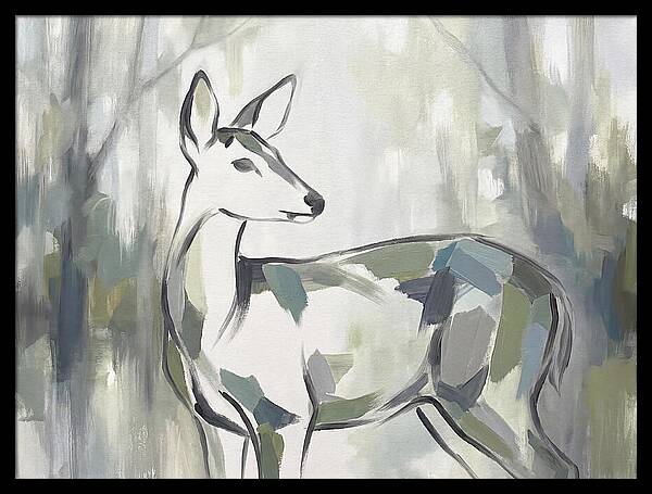 Gray Brocket In Minimalist Style