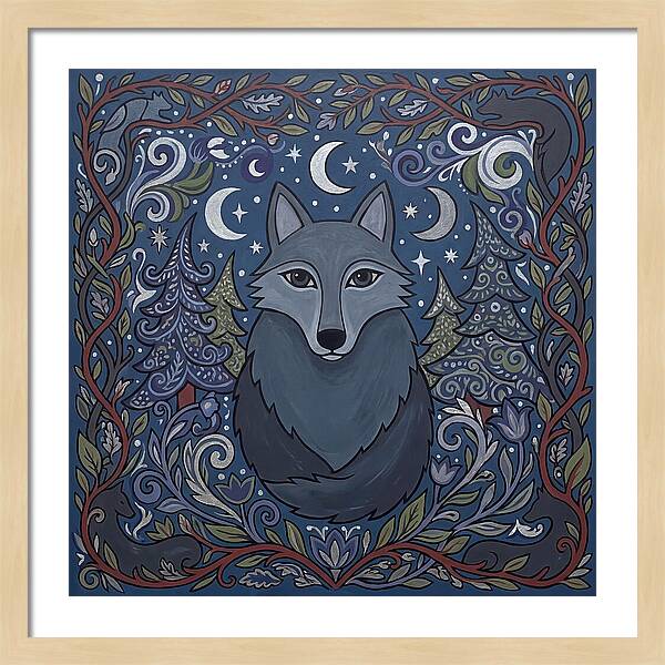 Gray Wolf Folk Art