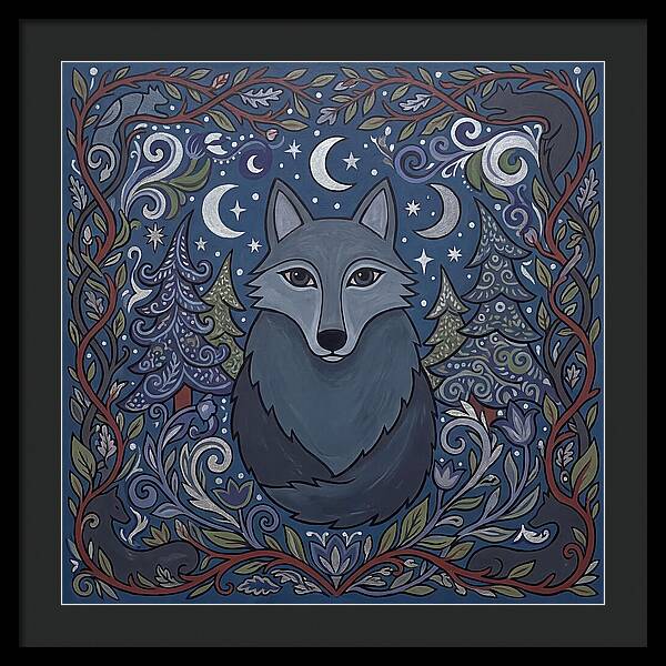 Gray Wolf Folk Art