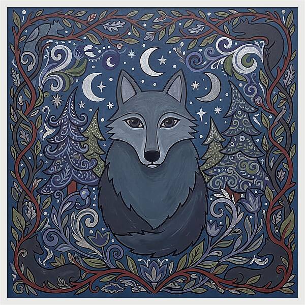 Gray Wolf Folk Art