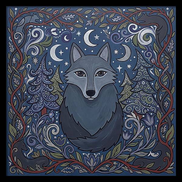 Gray Wolf Folk Art
