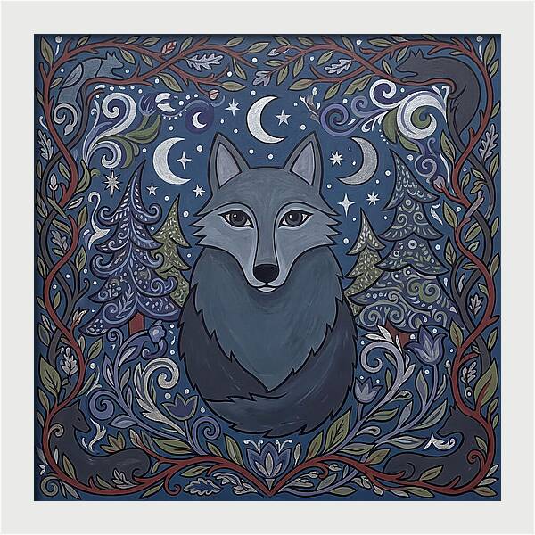 Gray Wolf Folk Art