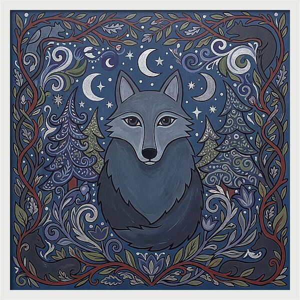 Gray Wolf Folk Art