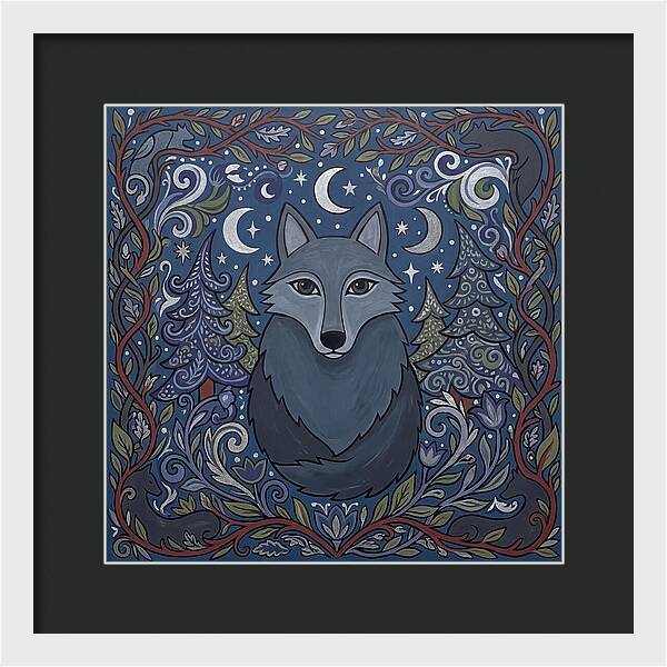 Gray Wolf Folk Art