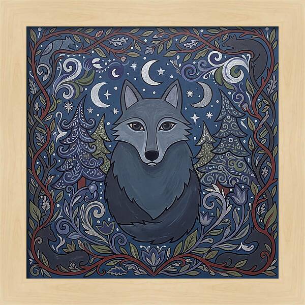 Gray Wolf Folk Art