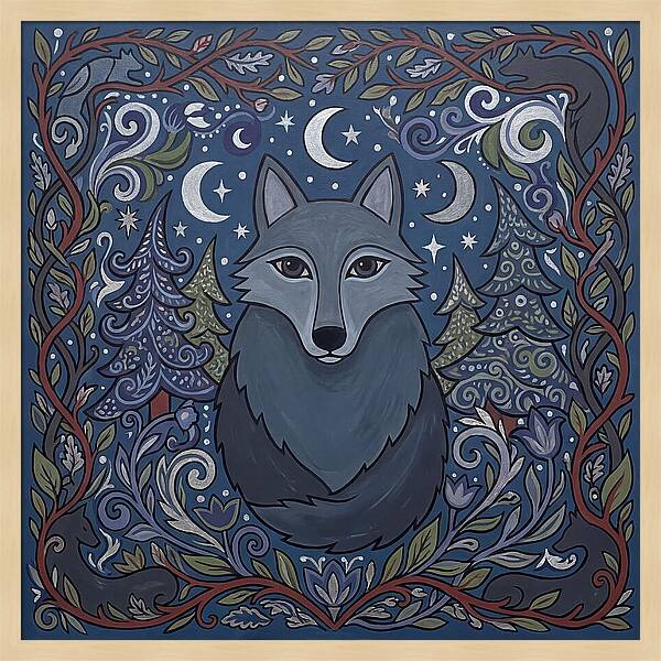 Gray Wolf Folk Art