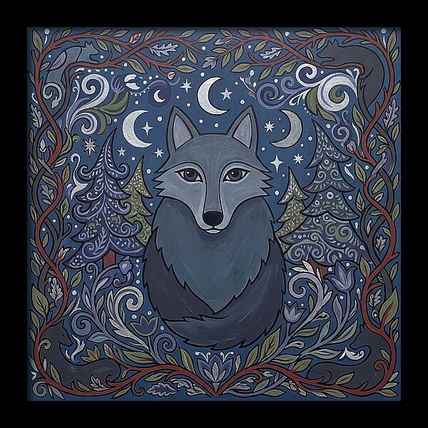 Gray Wolf Folk Art