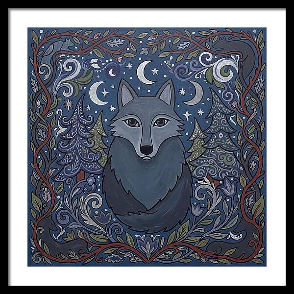 Gray Wolf Folk Art