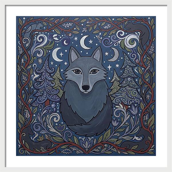 Gray Wolf Folk Art