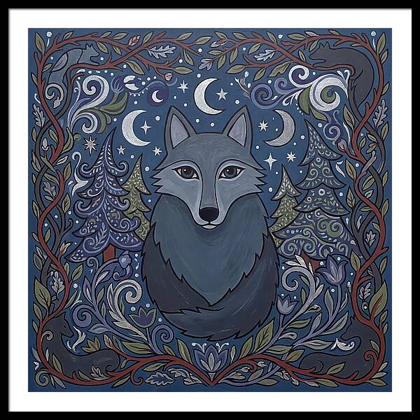 Gray Wolf Folk Art