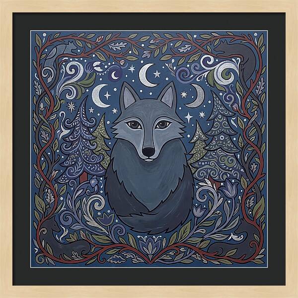 Gray Wolf Folk Art