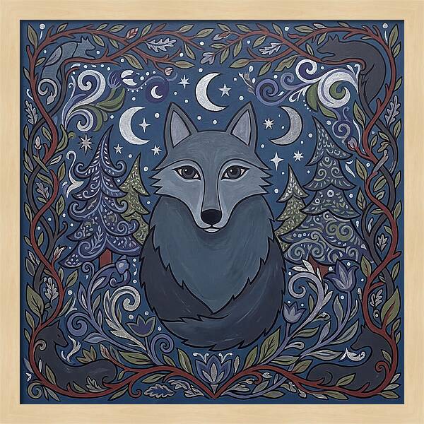 Gray Wolf Folk Art