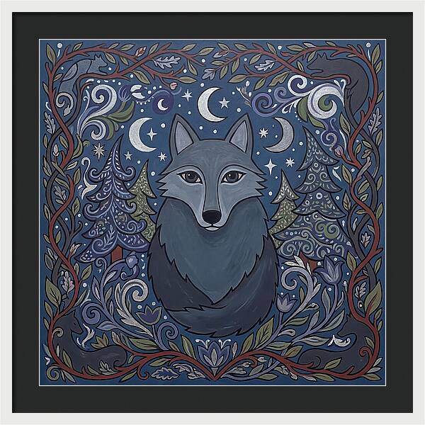 Gray Wolf Folk Art