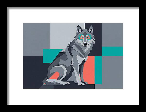 Gray Wolf In Abstract Style