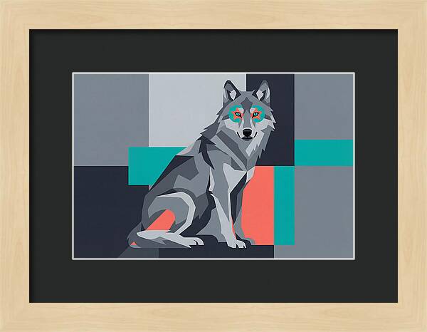 Gray Wolf In Abstract Style