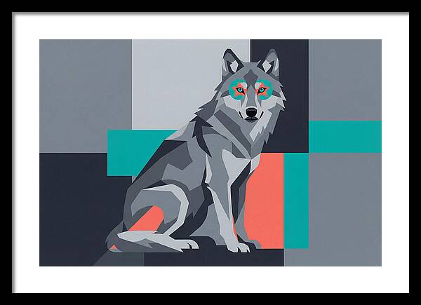 Gray Wolf In Abstract Style