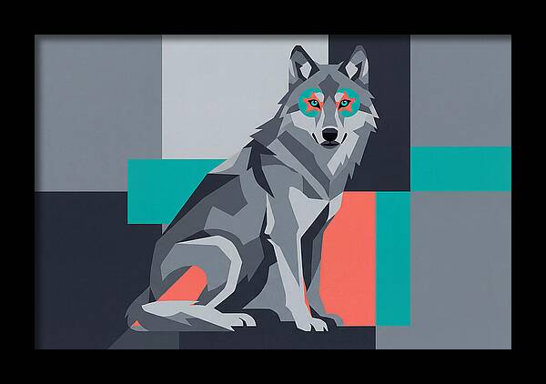 Gray Wolf In Abstract Style