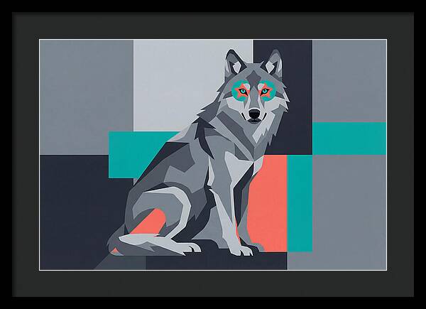 Gray Wolf In Abstract Style