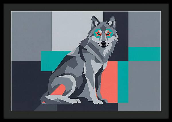 Gray Wolf In Abstract Style