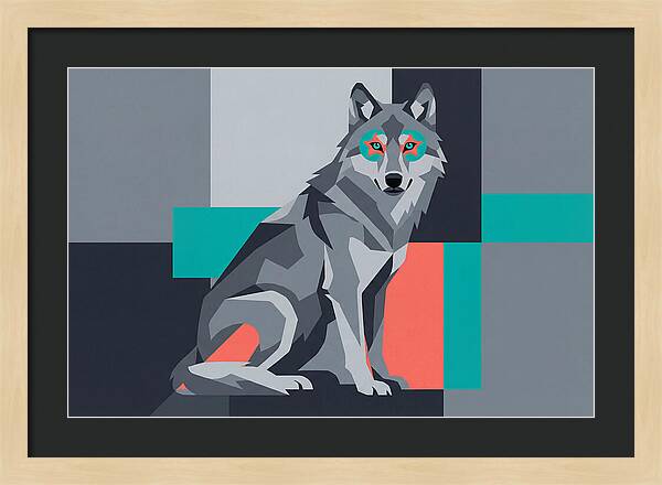 Gray Wolf In Abstract Style