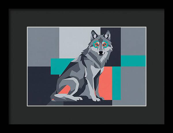 Gray Wolf In Abstract Style