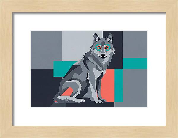 Gray Wolf In Abstract Style