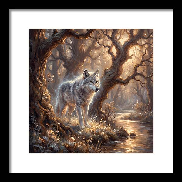 Gray Wolf In Forest