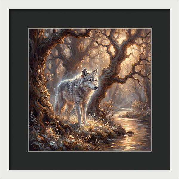 Gray Wolf In Forest