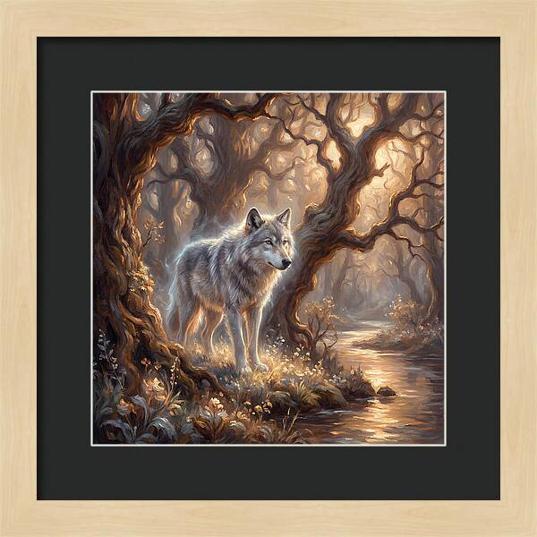 Gray Wolf In Forest