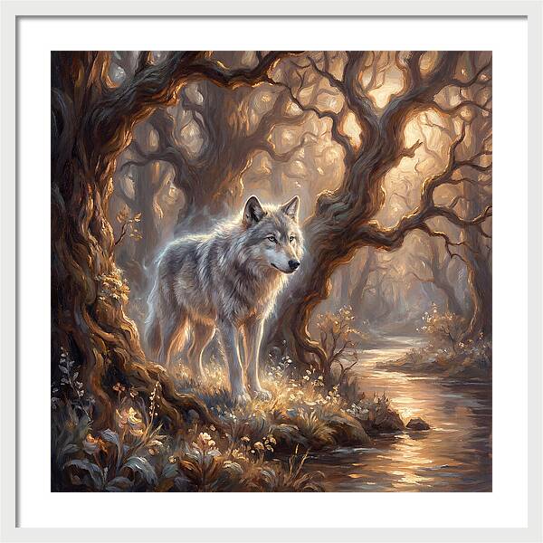 Gray Wolf In Forest