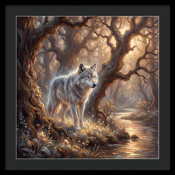 Gray Wolf In Forest