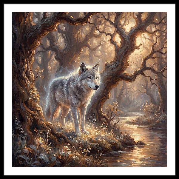 Gray Wolf In Forest
