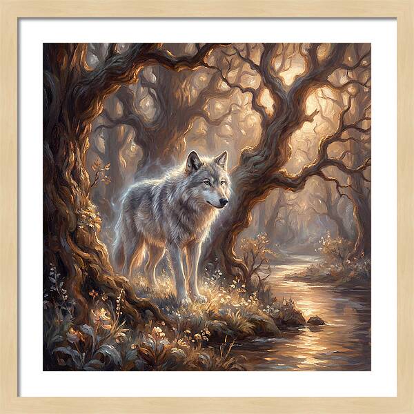 Gray Wolf In Forest