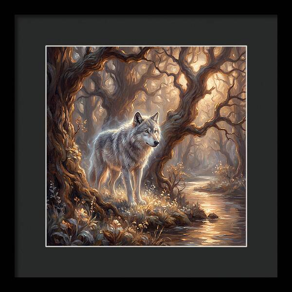 Gray Wolf In Forest