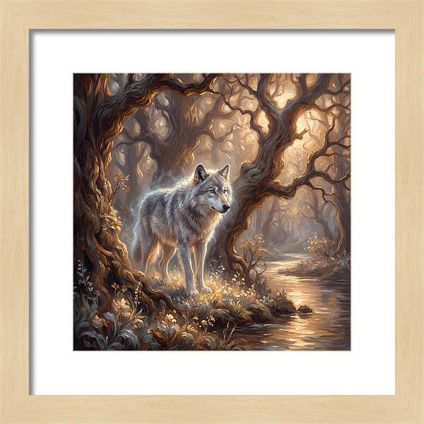 Gray Wolf In Forest