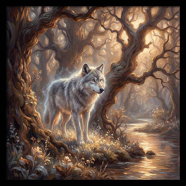 Gray Wolf In Forest