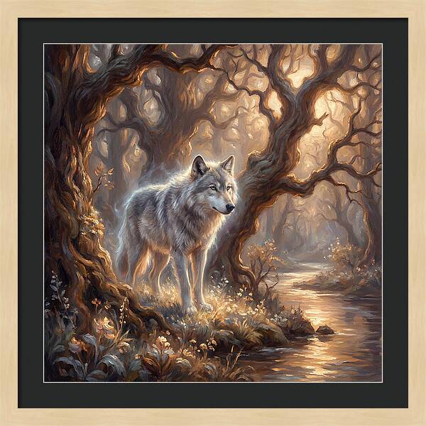 Gray Wolf In Forest