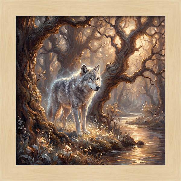 Gray Wolf In Forest