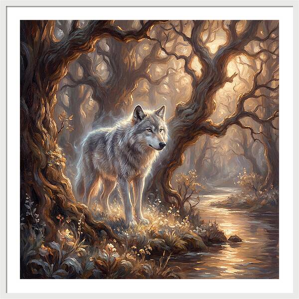Gray Wolf In Forest