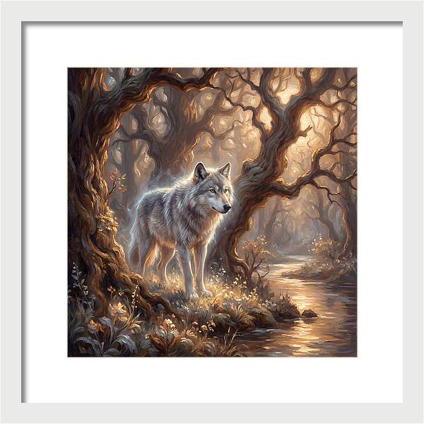 Gray Wolf In Forest