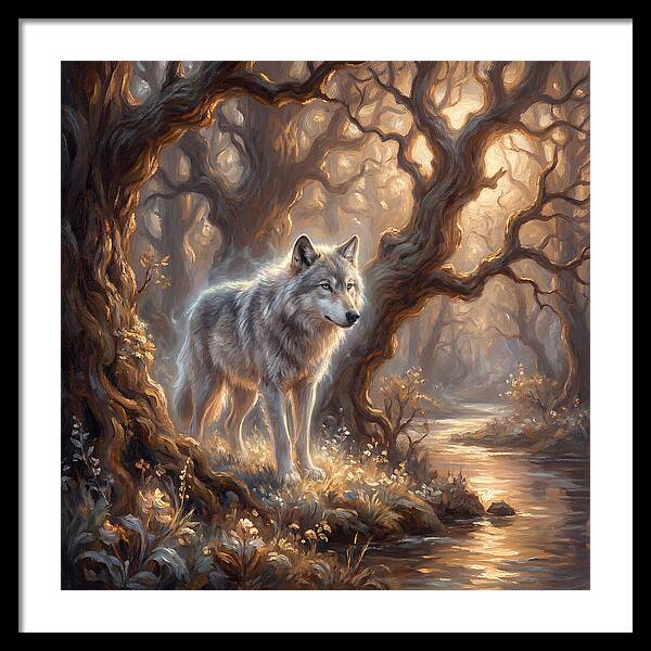 Gray Wolf In Forest