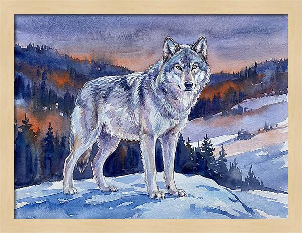 Gray Wolf In Majestic Landscape