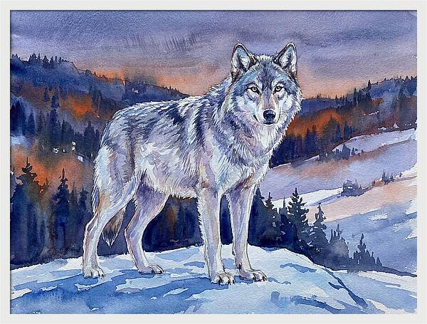 Gray Wolf In Majestic Landscape