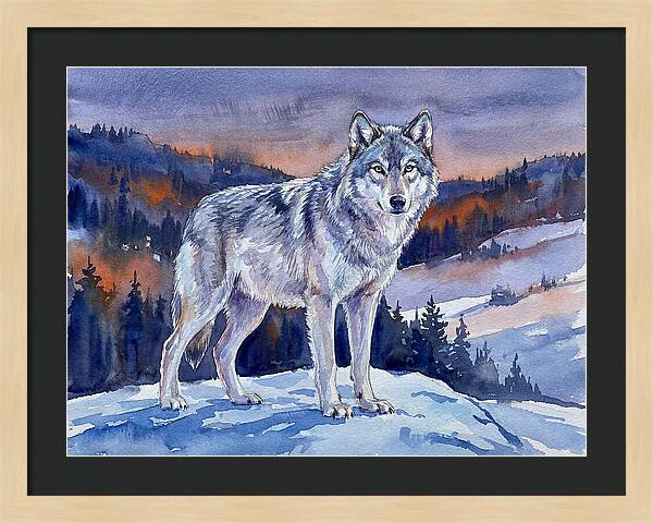 Gray Wolf In Majestic Landscape
