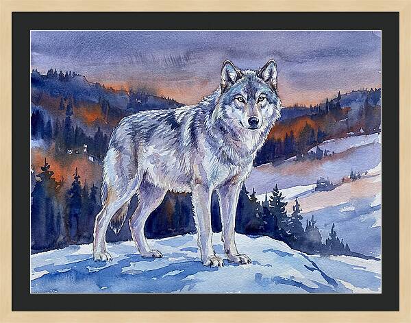 Gray Wolf In Majestic Landscape